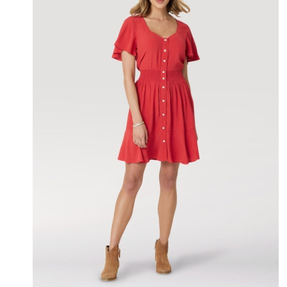 Wrangler “Retro” Red Flutter Sleeve Sundress NWT